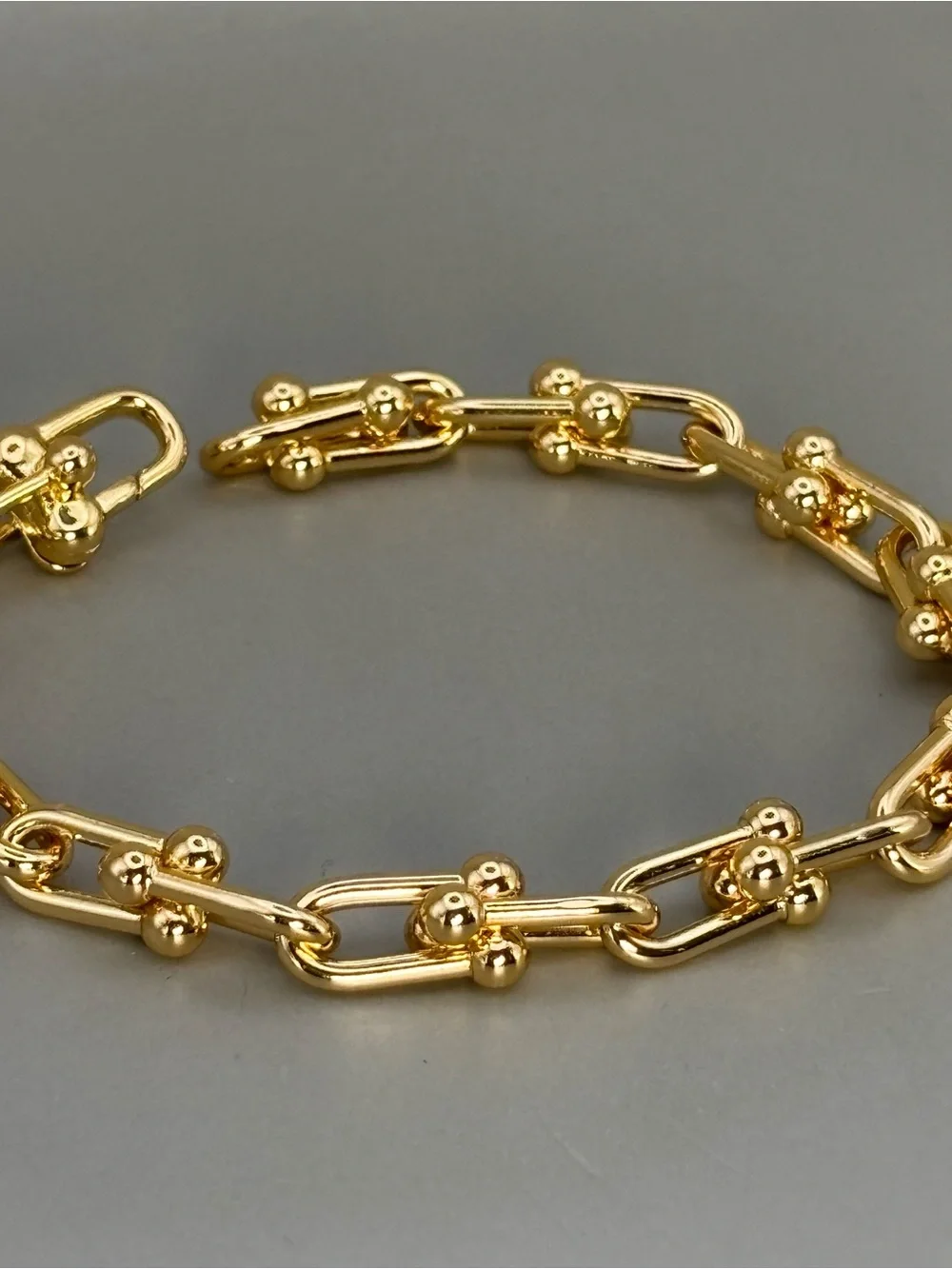 18k Yellow Gold Plated U-Links Bracelet